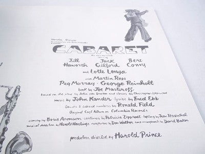 1968 CABARET PROGRAM STARRING JILL HAWORTH & JACK GILFORD LOTTE LENYA - II 1505