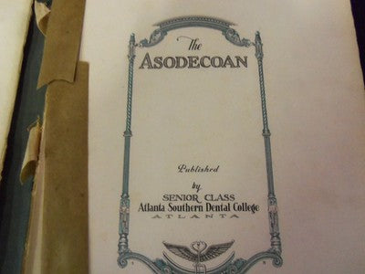 1927 ATLANTA SOUTHERN DENTAL COLLEGE YEARBOOK - ASODECOAN - YB 187