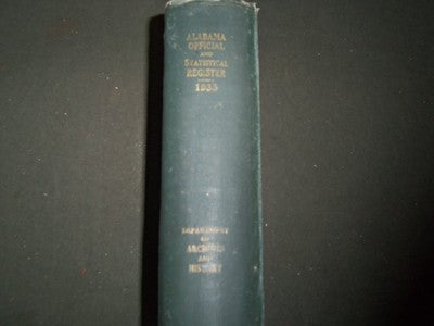 1935 ALABAMA OFFICIAL AND STATISTICAL REGISTER REPORT - ALFRED TUNSTALL- KD 1090