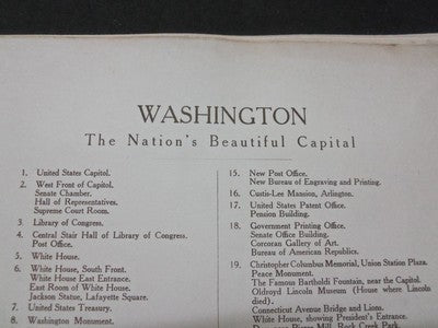 1914 WASHINGTON DC THE NATION'S BEAUTIFUL CAPITAL BOOKLET GREAT PHOTOS - J 5723