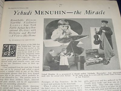 1928 JANUARY-DECEMBER THE MUSICIAN BOUND VOL NO. 33 - YEHUDI MENUHIN - KD 1765
