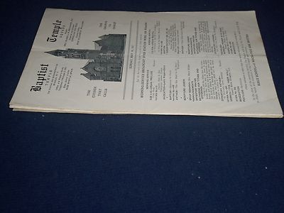 1937 THE BAPTIST TEMPLE CHURCH PROGRAM LOT OF 11 - BROOKLYN, N. Y. - O 2240