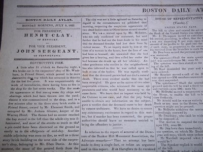 1832 JUL-OCT BOSTON DAILY ATLAS NEWSPAPER LOT OF 26- VOL I - HENRY CLAY- NP 1453