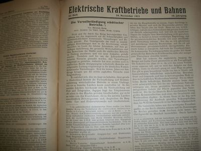 1921-1931 DER ELEKTRISCHE BETRIEB GERMAN VOLUME LOT OF 10 - ILLUS. - KD 3077