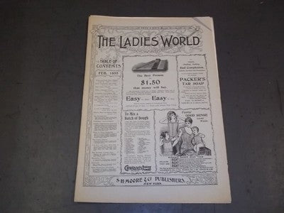 1895 FEBRUARY THE LADIES' WORLD MAGAZINE - GREAT PHOTOS AND ADS - SP 3018