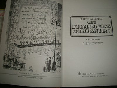 1974 THE FILMGOER'S COMPANION 4TH EDITION BOOK BY LESLIE HALLIWELL - KD 3135