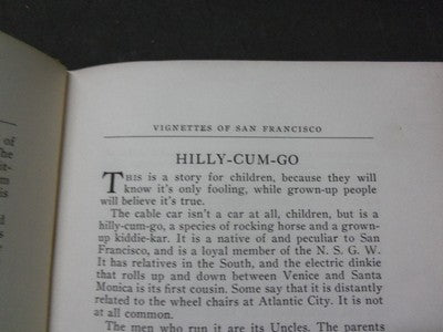 1921 VIGNETTES OF SAN FRANCISCO BOOK BY ALMIRA BAILEY - KD 1775C