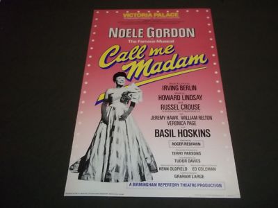 1983 CALL ME MADAM VICTORIA PALACE THEATER POSTER NOELE GORDON - P 200