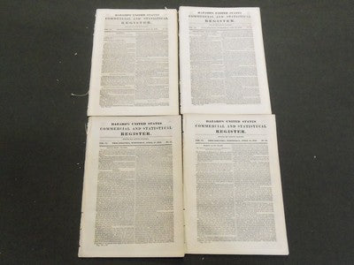 1839-1842 HAZARD'S U.S. COMMERCIAL & STATISTICAL REGISTER MAG LOT OF 28 - O 2045