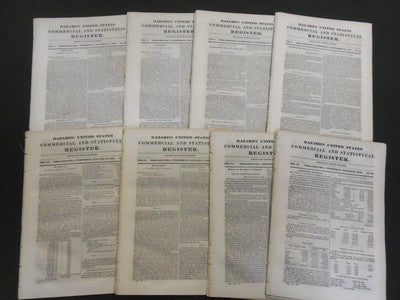 1839-1842 HAZARD'S U.S. COMMERCIAL & STATISTICAL REGISTER MAG LOT OF 28 - O 2045