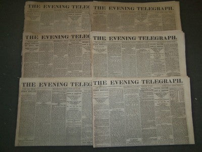 1870 THE EVENING TELEGRAPH NEWSPAPER LOT OF 24 - NICE ADVERTISEMENTS - NP 1442