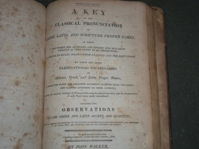 1825 A CRITICAL PRONOUNCING DICTIONARY EXPOSITOR OF ENGLISH LANGUAGE - KD 1080