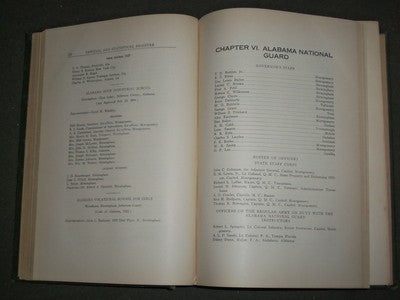 1935 ALABAMA OFFICIAL AND STATISTICAL REGISTER REPORT - ALFRED TUNSTALL- KD 1090