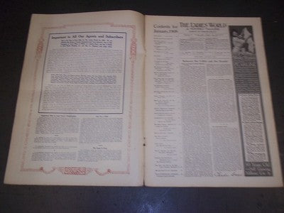 1908 JANUARY THE LADIES' WORLD MAGAZINE - GREAT PHOTOS AND ADS - SP 3005