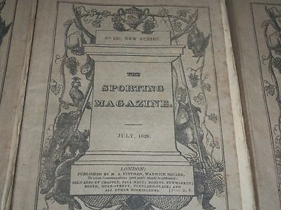 1828 THE SPORTING MAGAZINE PUB. IN LONDON LOT OF 6 - NICE ENGRAVINGS - WR 636