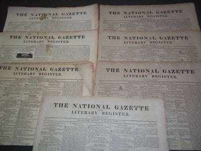 1821 MAR-APR THE NATIONAL GAZETTE & LITERARY REGISTER NEWSPAPER LOT 7 - NP 1427