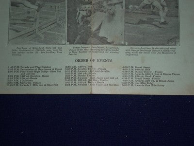 1937 MAY 29 NORTHERN NJ INTERSCHOLASTIC LEAGUE ANNUAL MEET SCORECARD - J 5533
