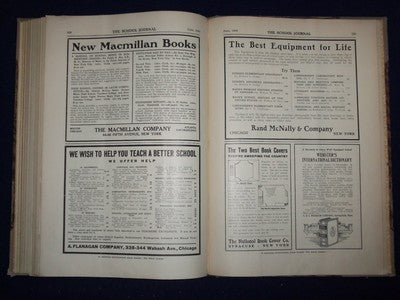 1908-1910 SCHOOL JOURNAL BOUND VOLUME LOT OF 2 - VOL 76+77 - NICE ADS - KD 726E