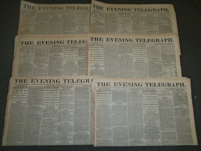 1870 THE EVENING TELEGRAPH NEWSPAPER LOT OF 24 - NICE ADVERTISEMENTS - NP 1442