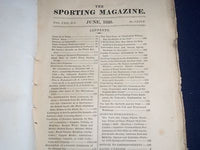 1828 THE SPORTING MAGAZINE PUB. IN LONDON LOT OF 6 - NICE ENGRAVINGS - WR 636
