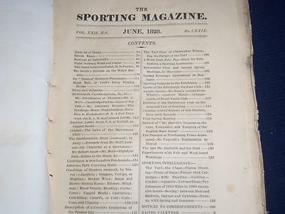1828 THE SPORTING MAGAZINE PUB. IN LONDON LOT OF 6 - NICE ENGRAVINGS - WR 636