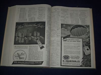 1944 OIL PAINT AND DRUG REPORTER BOUND VOLUME LOT OF 2 - GREAT ADS - KD 3408