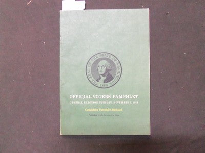 1968 OFFICIAL VOTERS PAMPHLET - UNITED STATES ELECTION - NIXON AGNEW - J 5207