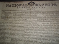 1825 SEP-NOV NATIONAL GAZETTE & LITERARY REGISTER NEWSPAPER LOT OF 10 - NP 1433