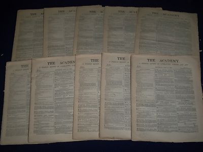 1880 THE ACADEMY WEEKLY REVIEW OF LITERATURE LOT OF 51 ISSUES - LONDON - O 2222