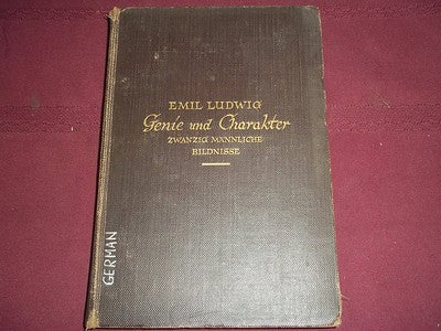 1927 GENIE UND CHARAKTER BOOK BY EMIL LUDWIG - GERMAN - KD 697