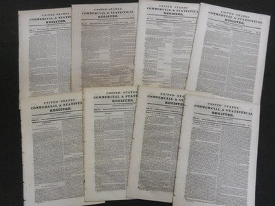 1839-1842 HAZARD'S U.S. COMMERCIAL & STATISTICAL REGISTER MAG LOT OF 28 - O 2045