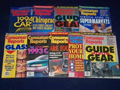 1986-1994 CONSUMER REPORT MAGAZINE LOT OF 16 ISSUES - NICE COVERS - O 2083
