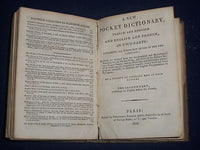 1806 NOUVEAU DICTIONNAIRE DE POCHE FRANCOIS-ANGLOIS ET ANGLOIS-FRANCOIS- KD 923F