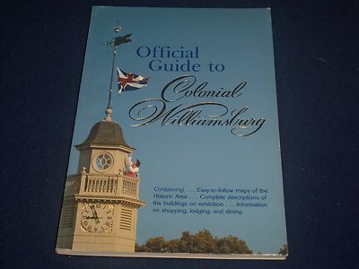 1990 OFFICIAL GUIDE TO COLONIAL WILLAMSBURG - MAP + INFORMATION - KD 1625