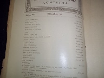 1908 JAN THE BURR MCINTOSH MONTHLY MAGAZINE ETHEL BARRYMORE - LANDERS - II 1766