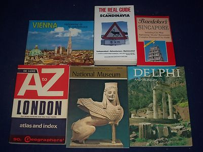 GREECE, UK, GERMANY GUIDE BOOK LOT OF 24 - GREAT PHOTOS - INFORMATION - O 345