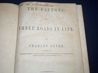 1852 THE DALTONS + GERALD FITZGERALD BY CHARLES LEVER BOTH IN ONE VOL. - KD 1283