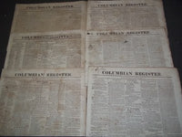 1816-1817 COLUMBIAN REGISTER NEWSPAPER LOT OF 6 - MADISON & CLAY - CT - NP 1454