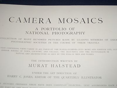 1894 CAMERA MOSAICS A PORTFOLIO OF NATIONAL PHOTOGRAPHY - GREAT PHOTOS - KD 1296
