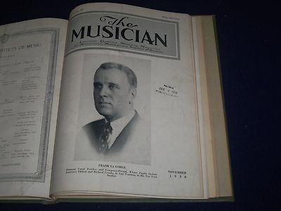 1936 JANUARY-DECEMBER THE MUSICIAN BOUND VOL NO. 41 - GREAT PHOTOS/ADS - KD 1762