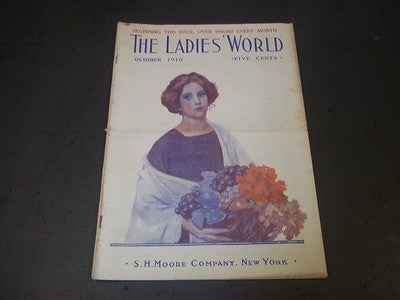 1910 OCTOBER THE LADIES' WORLD MAGAZINE - GREAT PHOTOS AND ADS - SP 2990