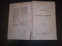 1833-1834 THE AMERICAN QUARTERLY OBSERVER MAGAZINE BOUND VOLUME NO. 1-3 - KD 848