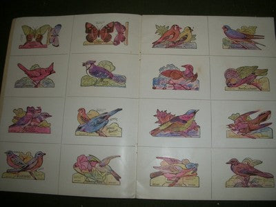 1932 PAINT WITHOUT PAINT MAGIC COLOR BOOK - CUTOUTS OF BIRDS & FISH - II 2407
