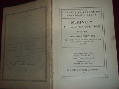 1901 A MEMORIAL VOLUME OF AMERICAN HISTORY - INTRO BY GEN. FITZHUGH LEE - KD 702
