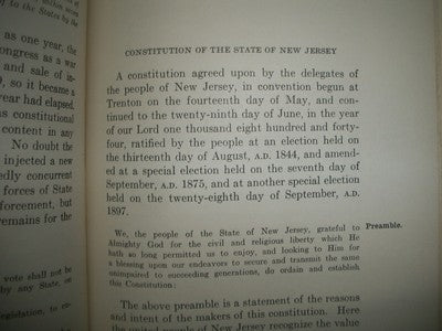 1925 DECLARATION OF INDEPENDENCE & CONSTITUTIONS OF US & NEW JERSEY BOOK- KD 781
