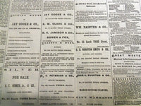 1870 THE EVENING TELEGRAPH NEWSPAPER LOT OF 24 - NICE ADVERTISEMENTS - NP 1442