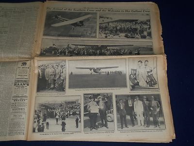 1930 JUNE 27 NEW YORK TIMES NEWSPAPER - OCEAN FLIERS LAND AT ROOSEVELT - NP 991