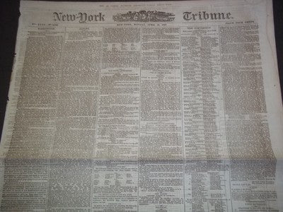 1867-1883 NEW YORK TRIBUNE NEWSPAPER LOT OF 6 ISSUES - NP 1365
