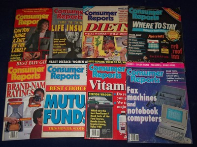 1986-1994 CONSUMER REPORT MAGAZINE LOT OF 16 ISSUES - NICE COVERS - O 2083