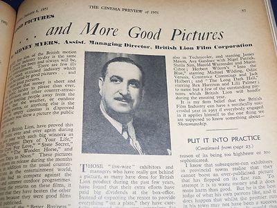 1951 + 1957 THE CINEMA PREVIEW MAGAZINE PUB. IN LONDON - GREAT PHOTOS - II 9817